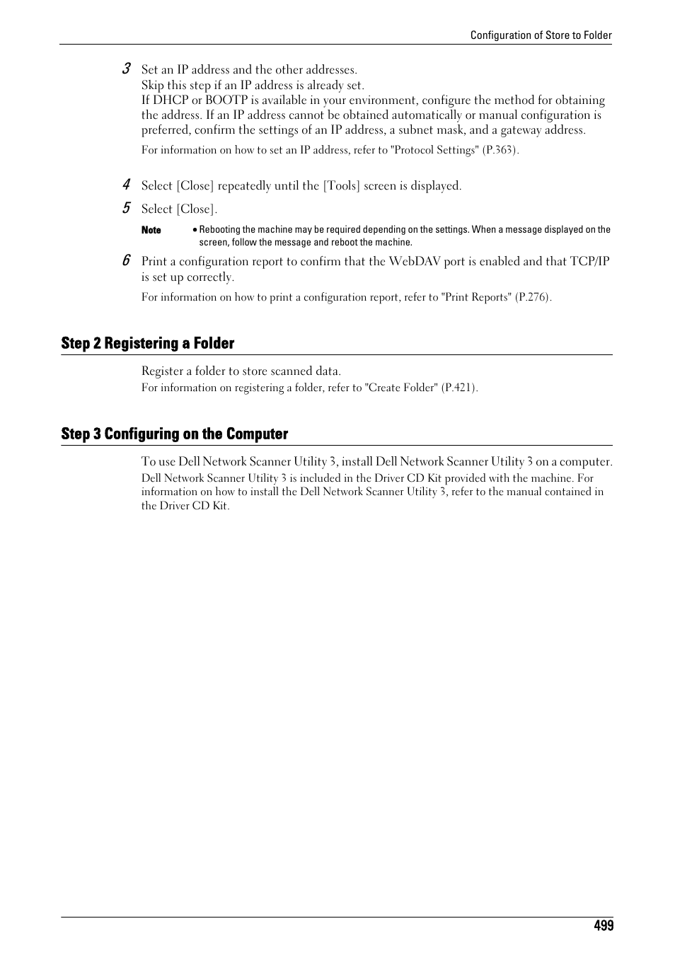 Step 2 registering a folder, Step 3 configuring on the computer | Dell C7765DN MFP Color Laser Printer User Manual | Page 499 / 831