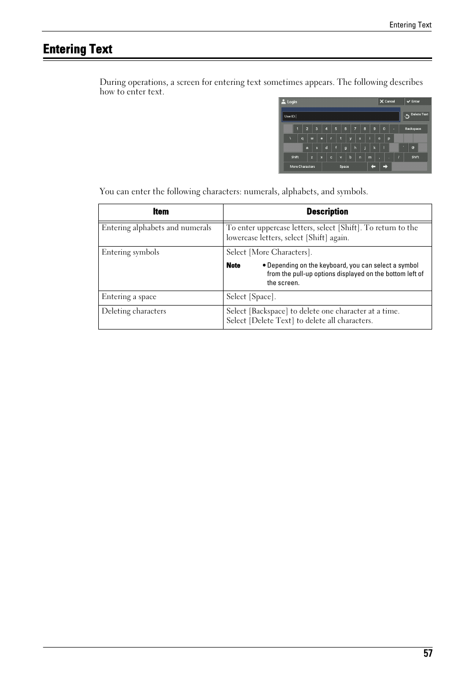 Entering text | Dell C7765DN MFP Color Laser Printer User Manual | Page 57 / 831