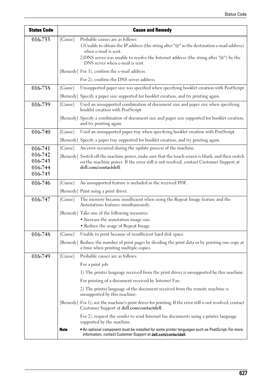 Dell C7765DN MFP Color Laser Printer User Manual | Page 627 / 831
