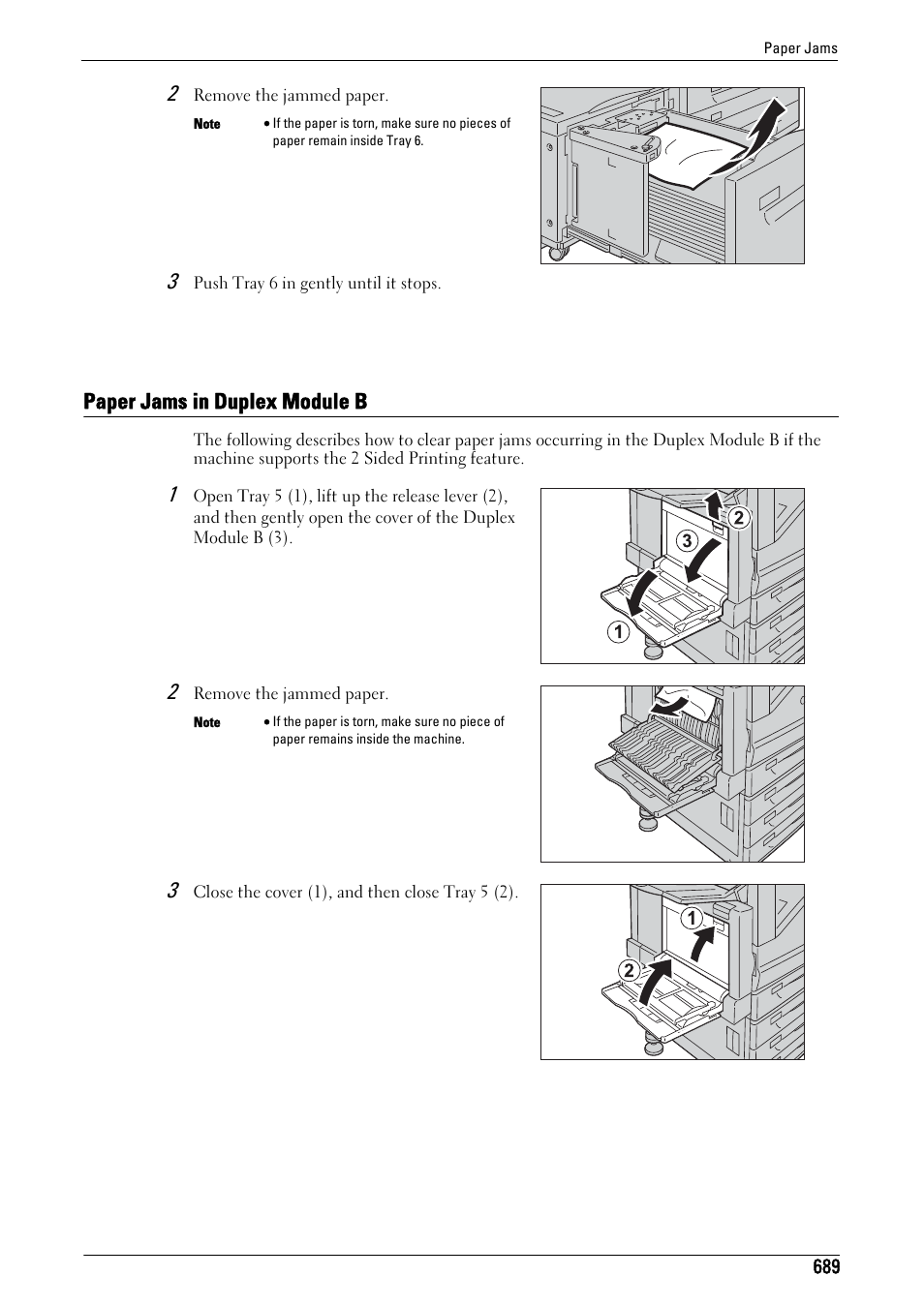 Paper jams in duplex module b | Dell C7765DN MFP Color Laser Printer User Manual | Page 689 / 831