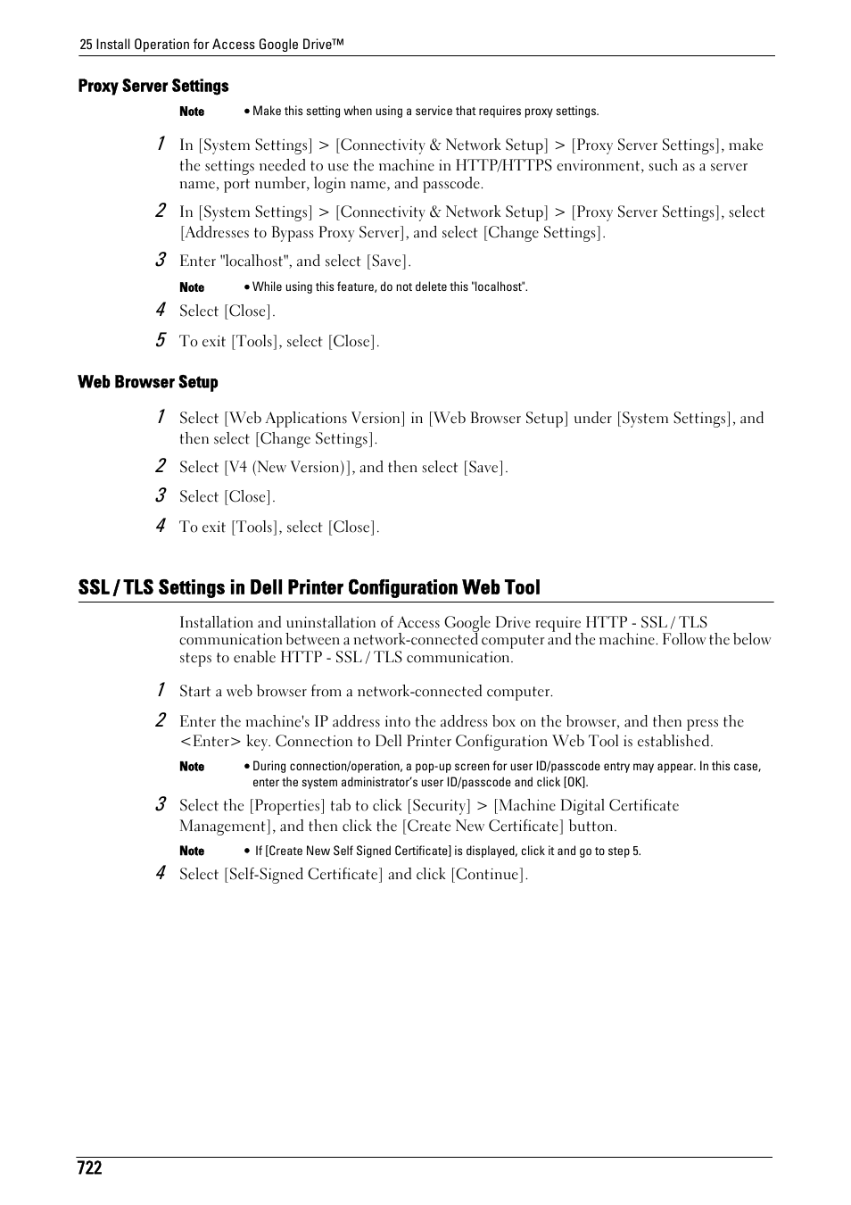 Ssl / tls settings in del, Proxy server settings, P.722) | Web browser setup | Dell C7765DN MFP Color Laser Printer User Manual | Page 722 / 831