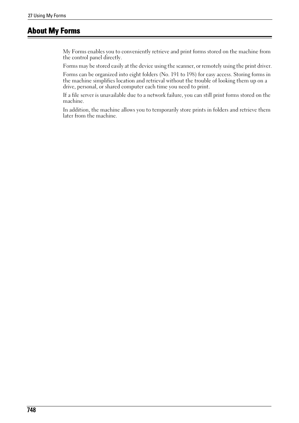 About my forms, About my | Dell C7765DN MFP Color Laser Printer User Manual | Page 748 / 831