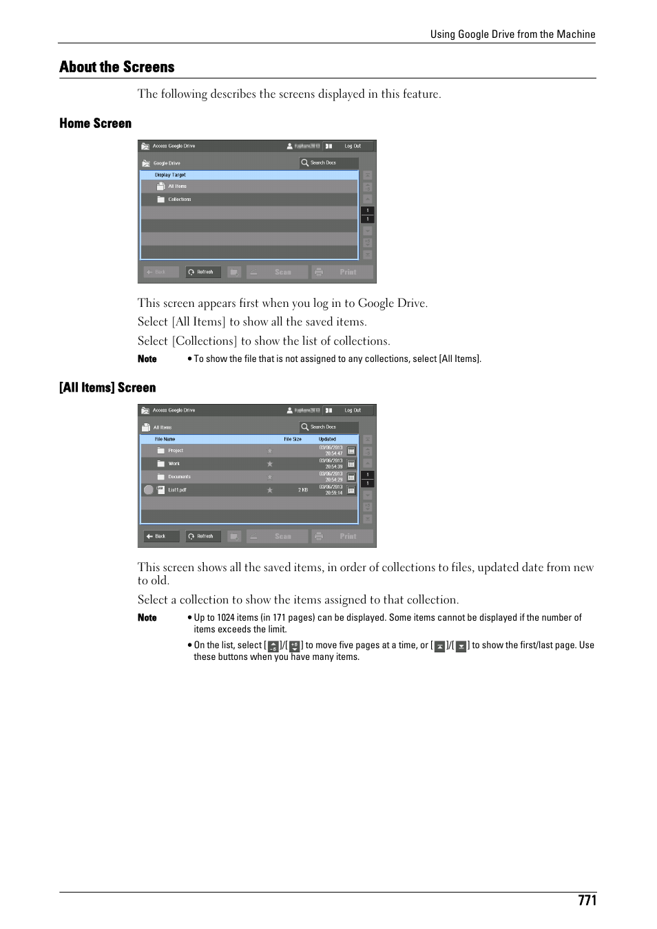 About the screens | Dell C7765DN MFP Color Laser Printer User Manual | Page 771 / 831