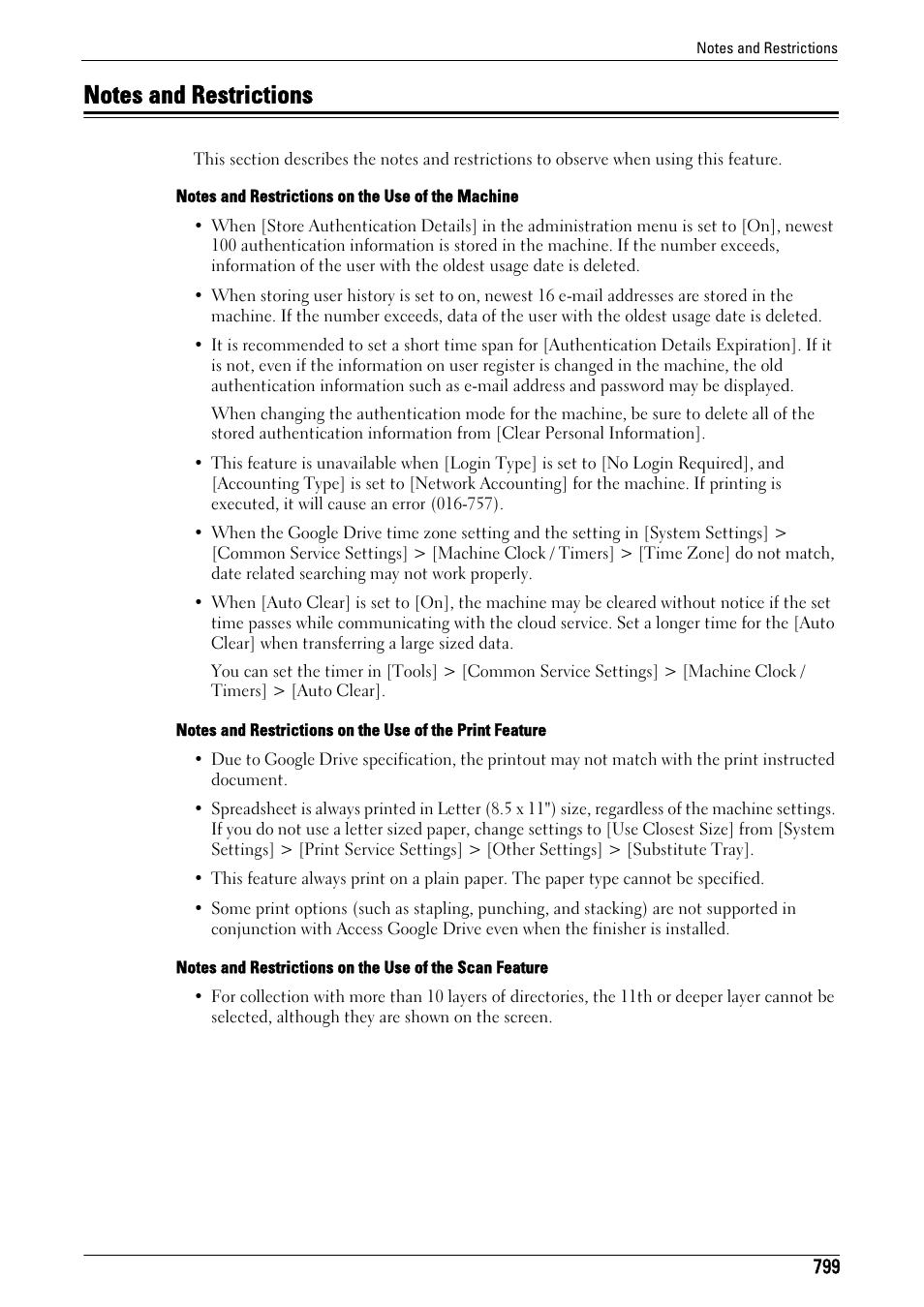 Notes and restrictions | Dell C7765DN MFP Color Laser Printer User Manual | Page 799 / 831