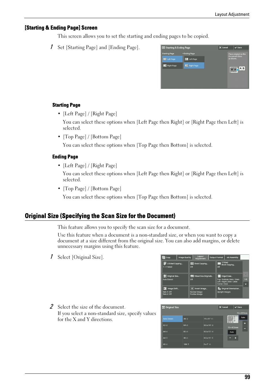 Original size (specifying | Dell C7765DN MFP Color Laser Printer User Manual | Page 99 / 831