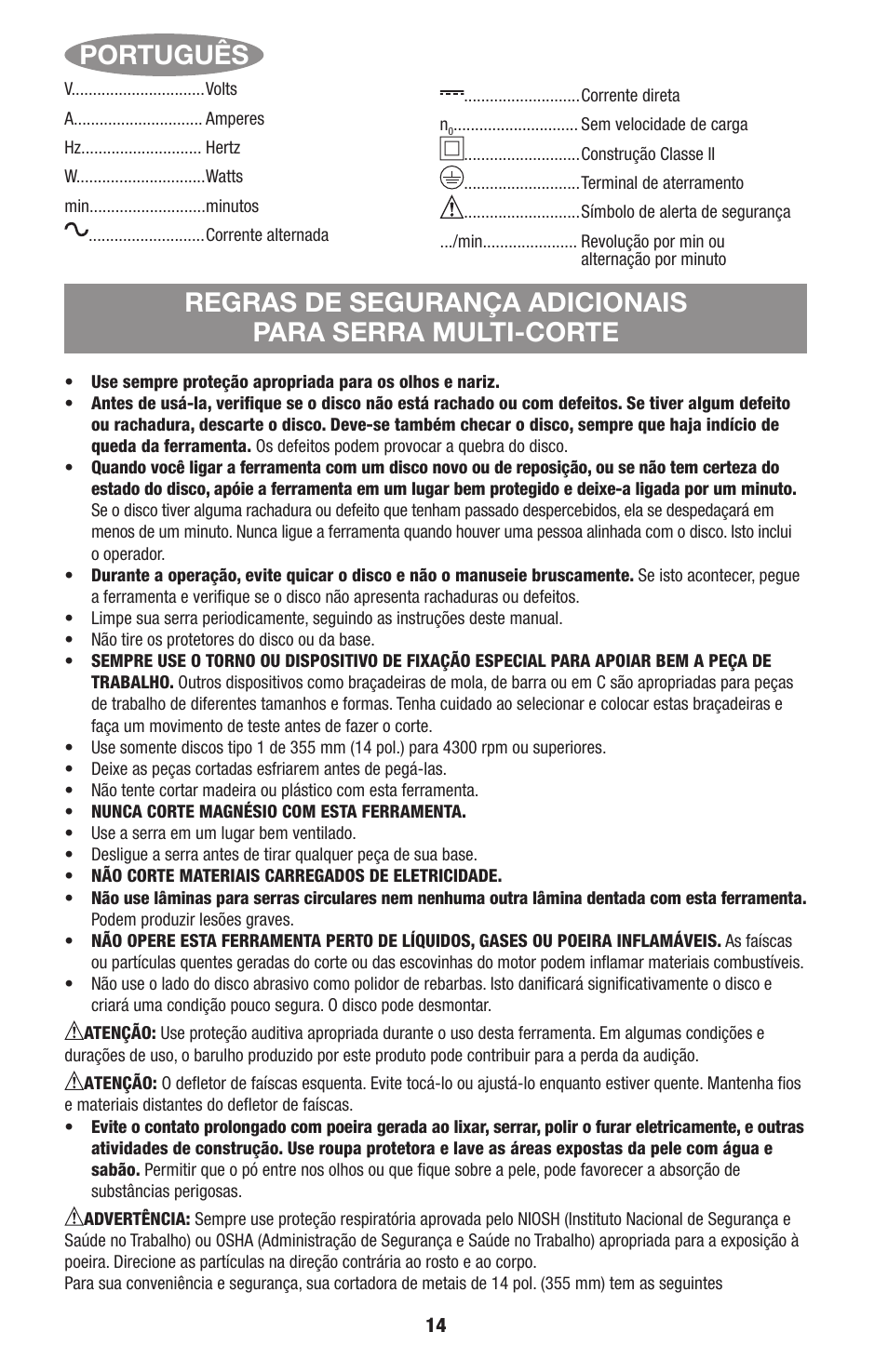 Português | Black & Decker Linea Pro ITM90545036 User Manual | Page 14 / 27