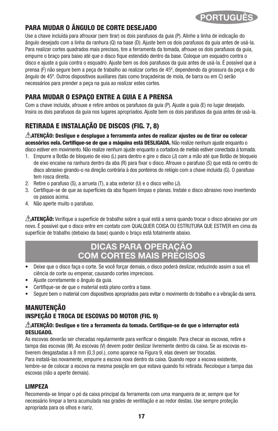 Português, Dicas para operação com cortes mais precisos | Black & Decker Linea Pro ITM90545036 User Manual | Page 17 / 27