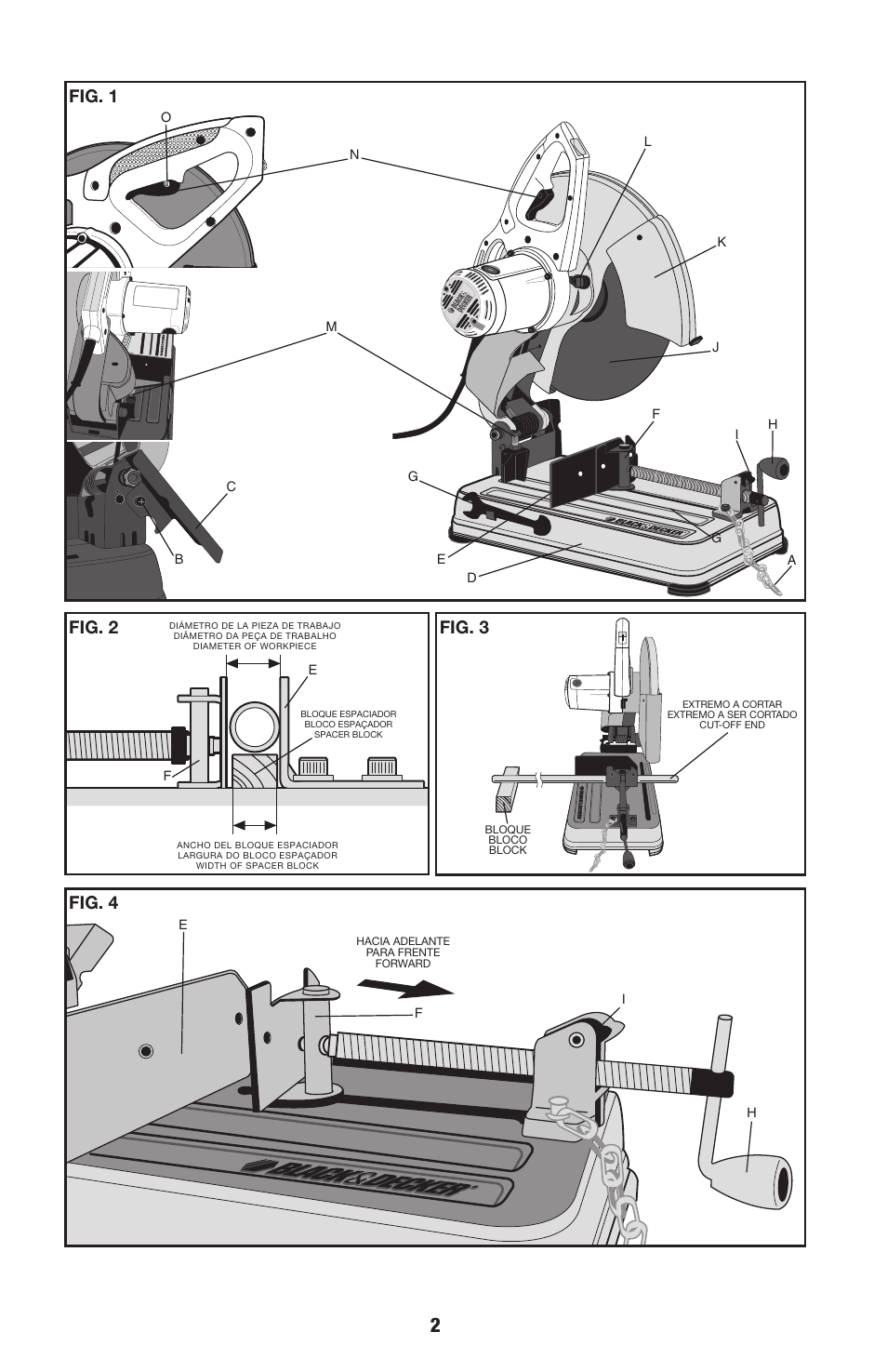 Fig. 1, Fig. 2 fig. 3, Fig. 4 | Black & Decker Linea Pro ITM90545036 User Manual | Page 2 / 27