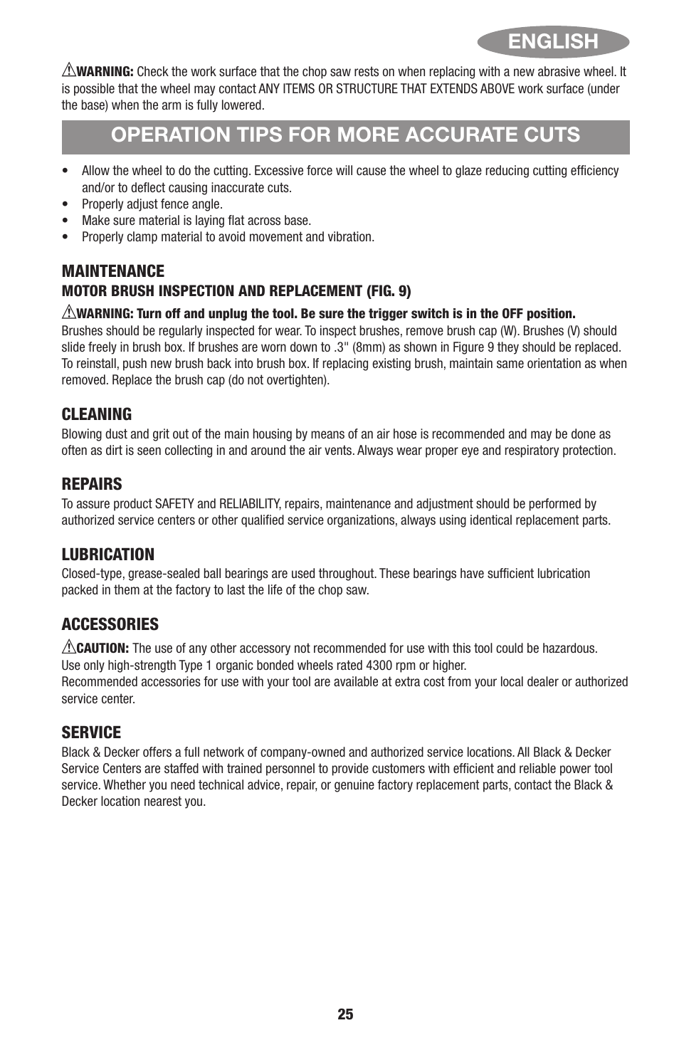 English, Operation tips for more accurate cuts | Black & Decker Linea Pro ITM90545036 User Manual | Page 25 / 27