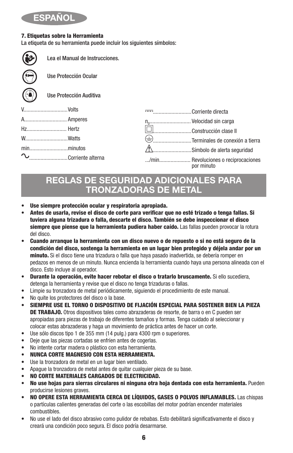 Español | Black & Decker Linea Pro ITM90545036 User Manual | Page 6 / 27