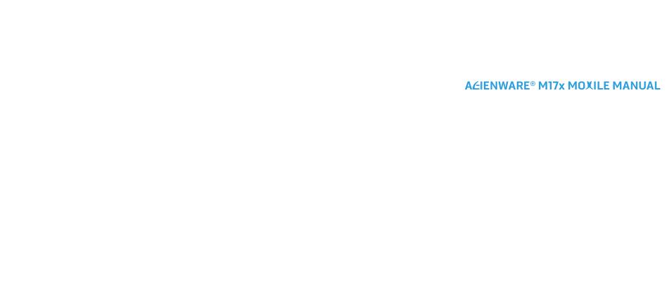 Dell Alienware M17x (Mid 2009) User Manual | 92 pages