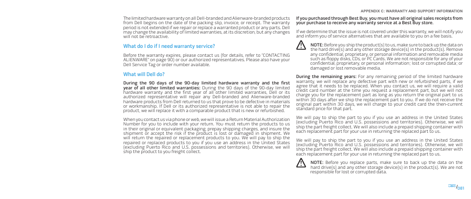 Dell Alienware M17x (Mid 2009) User Manual | Page 81 / 92