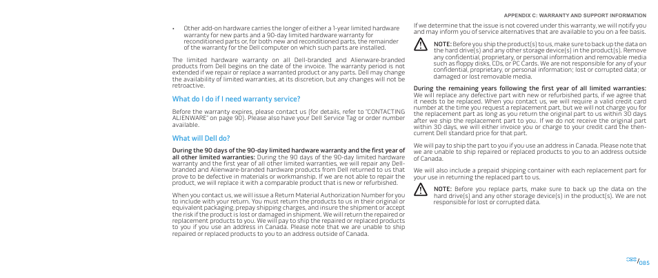 Dell Alienware M17x (Mid 2009) User Manual | Page 85 / 92