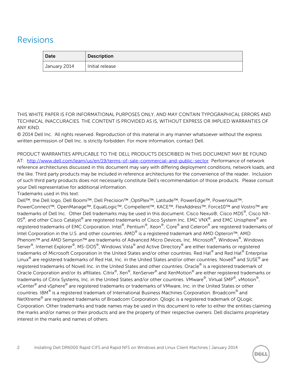 Revisions | Dell PowerVault DR6000 User Manual | Page 2 / 15