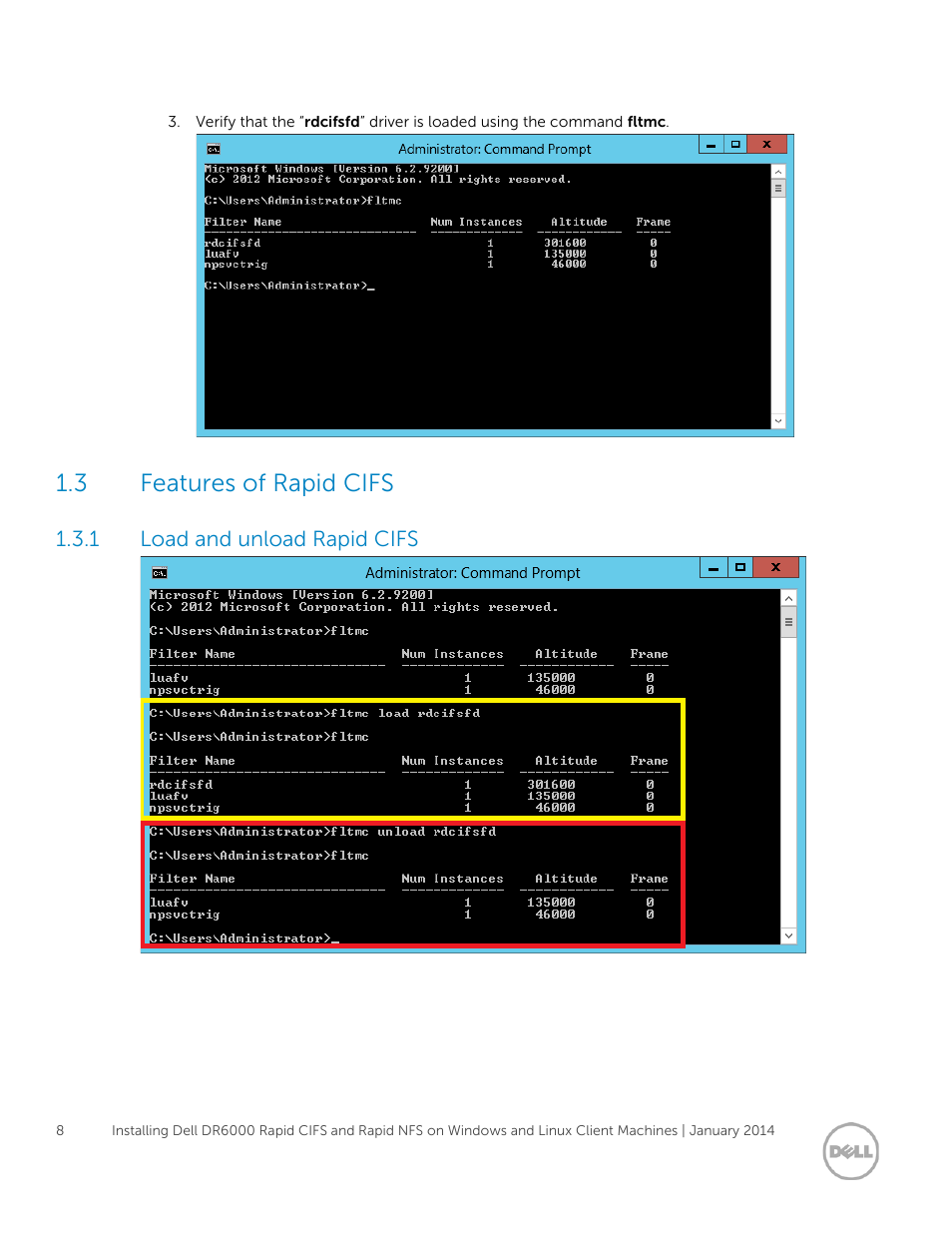 3 features of rapid cifs, 1 load and unload rapid cifs, Features of rapid cifs | Load and unload rapid cifs | Dell PowerVault DR6000 User Manual | Page 8 / 15