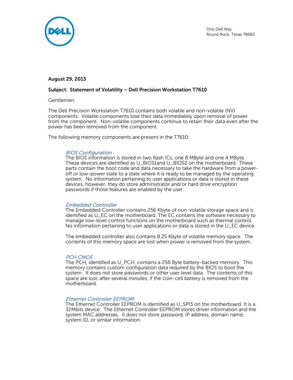 Dell Precision T7610 (Late 2013) User Manual | 3 pages