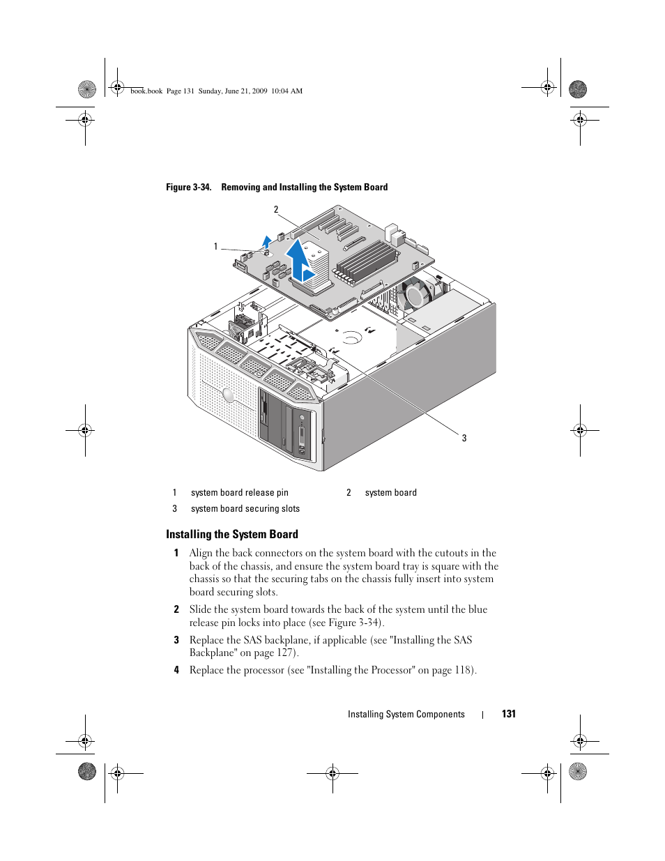 Installing the system board | Dell PowerEdge T300 User Manual | Page 131 / 194