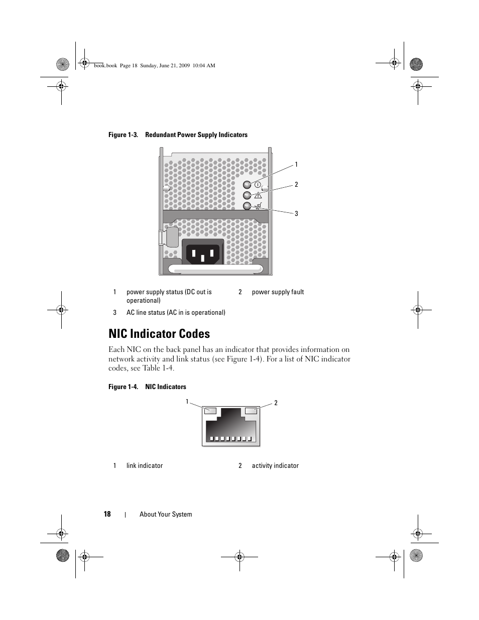 Nic indicator codes | Dell PowerEdge T300 User Manual | Page 18 / 194