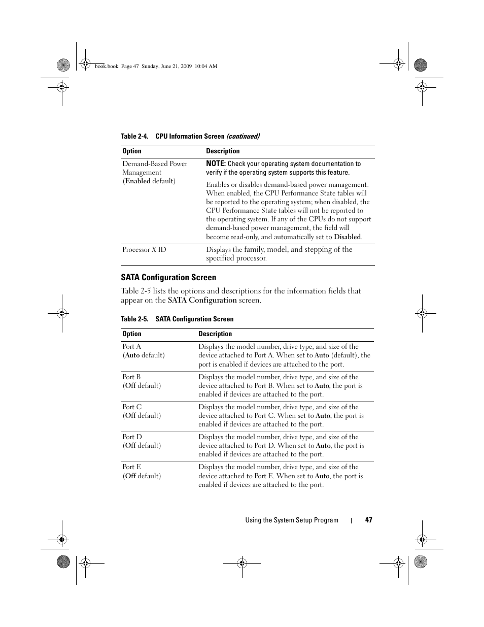 Sata configuration screen | Dell PowerEdge T300 User Manual | Page 47 / 194