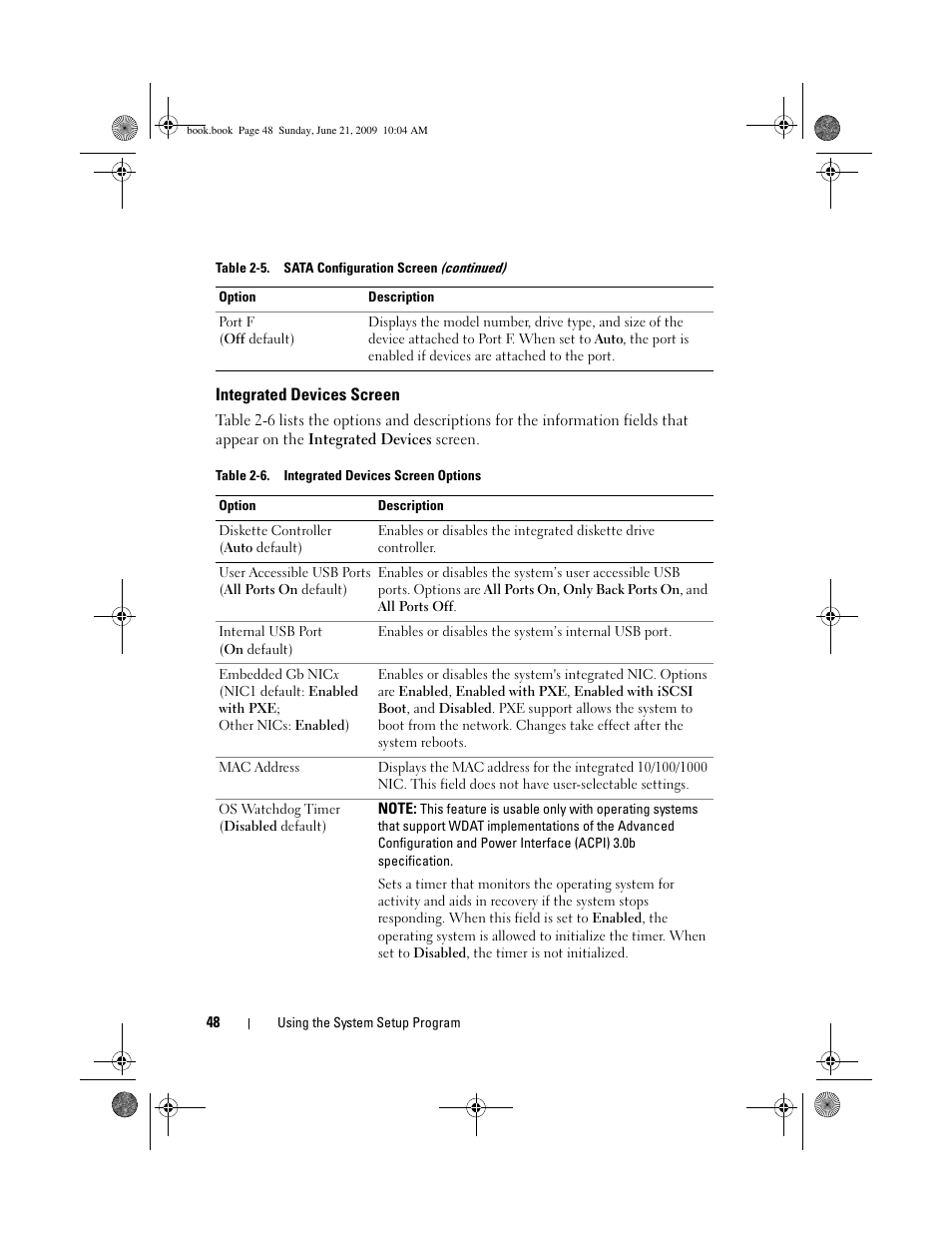 Integrated devices screen | Dell PowerEdge T300 User Manual | Page 48 / 194