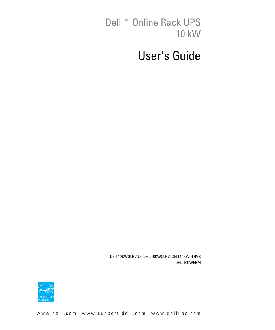 Dell UPS 10000R User Manual | 92 pages