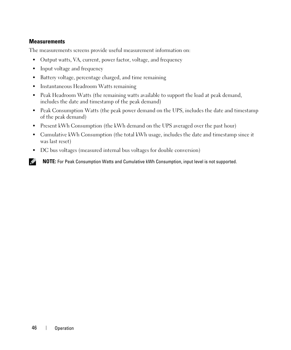 Measurements | Dell UPS 10000R User Manual | Page 46 / 92