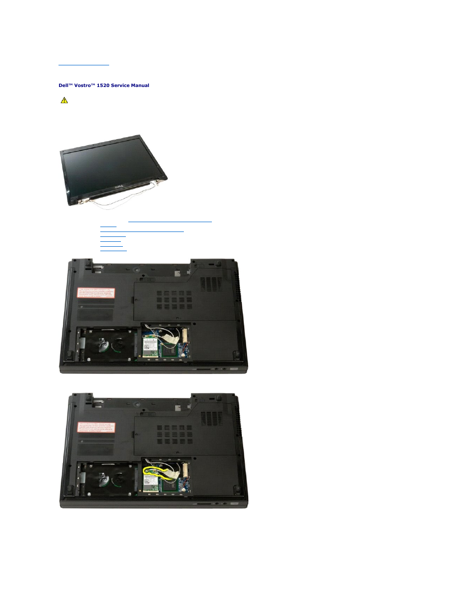 Display assembly, Removing the display assembly | Dell Vostro 1520 (Early 2009) User Manual | Page 28 / 76