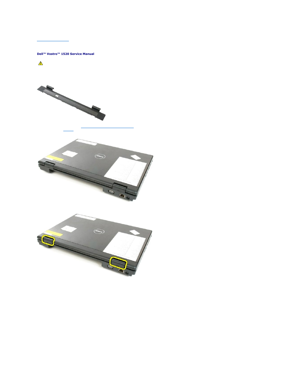 Hinge cover, Removing the hinge cover | Dell Vostro 1520 (Early 2009) User Manual | Page 37 / 76