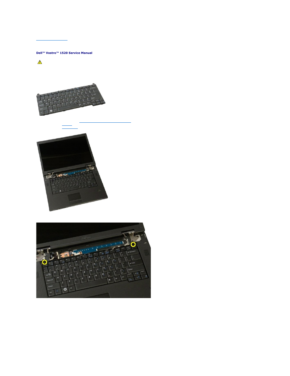Keyboard, Removing the keyboard | Dell Vostro 1520 (Early 2009) User Manual | Page 43 / 76