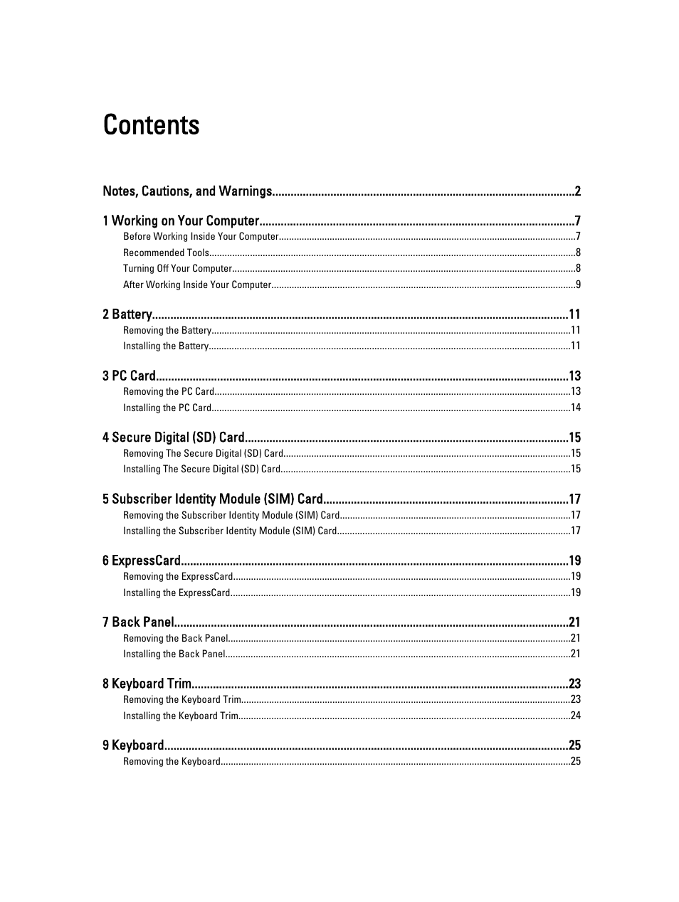 Dell Latitude E5520 (Early 2011) User Manual | Page 3 / 111