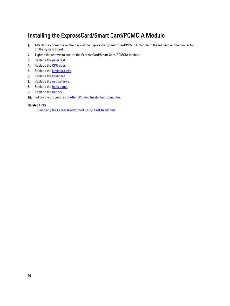 Dell Latitude E5520 (Early 2011) User Manual | Page 50 / 111