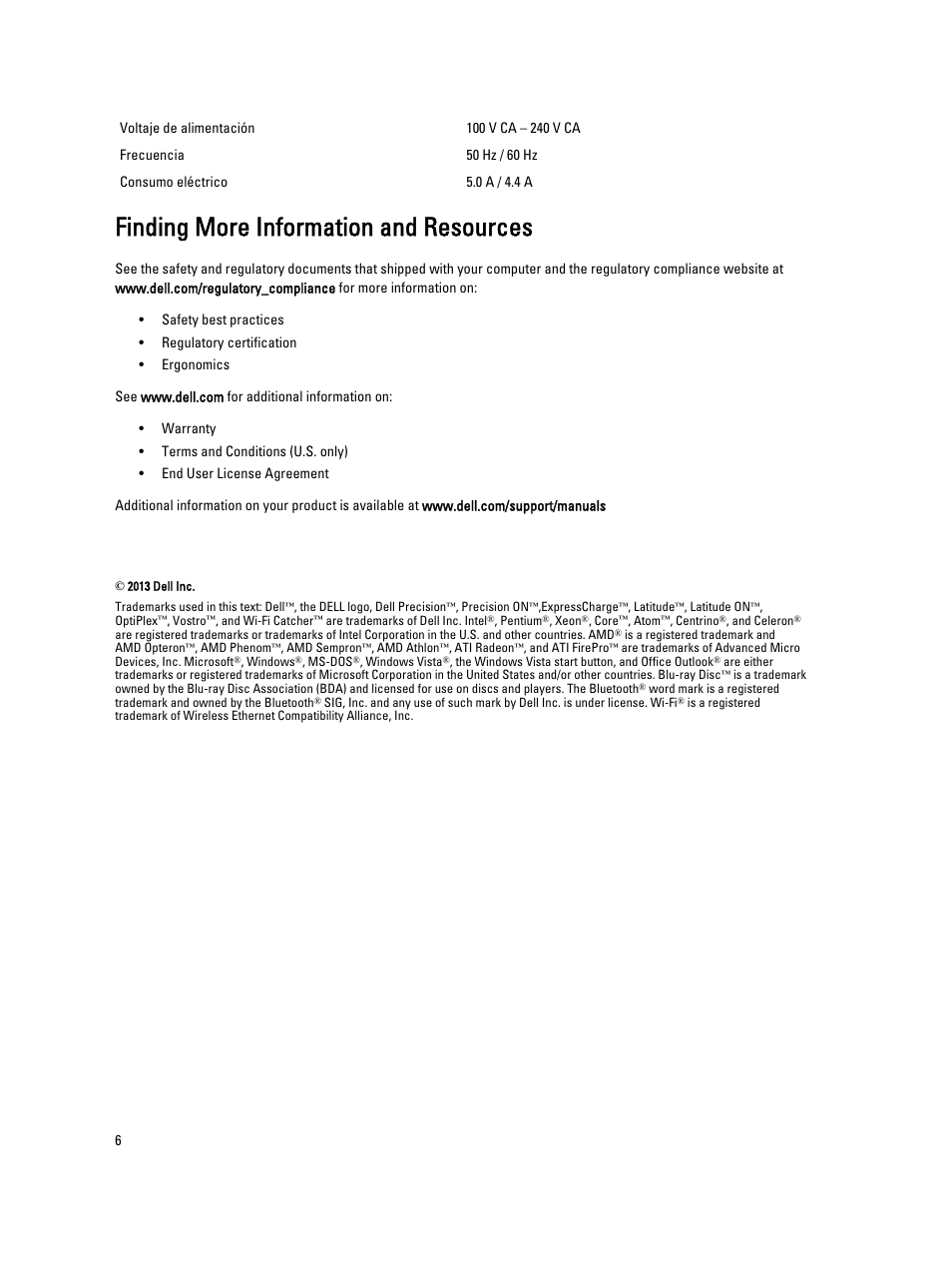 Finding more information and resources | Dell OptiPlex XE2 (Mid 2013) User Manual | Page 6 / 6