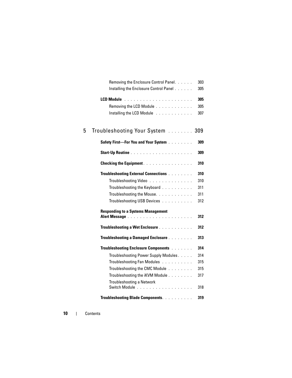 5 troubleshooting your system | Dell PowerEdge M710 User Manual | Page 10 / 368