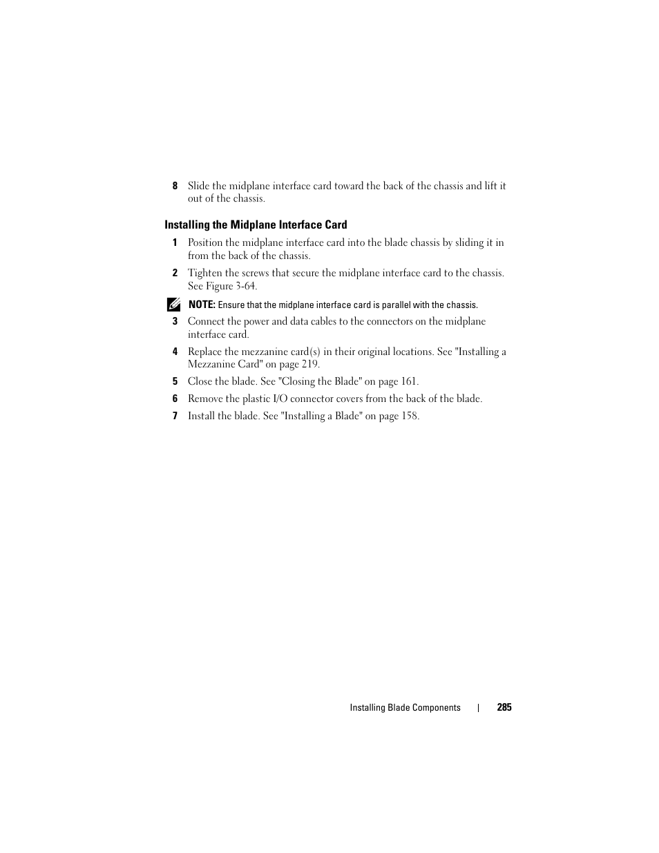 Installing the midplane interface card | Dell PowerEdge M710 User Manual | Page 285 / 368