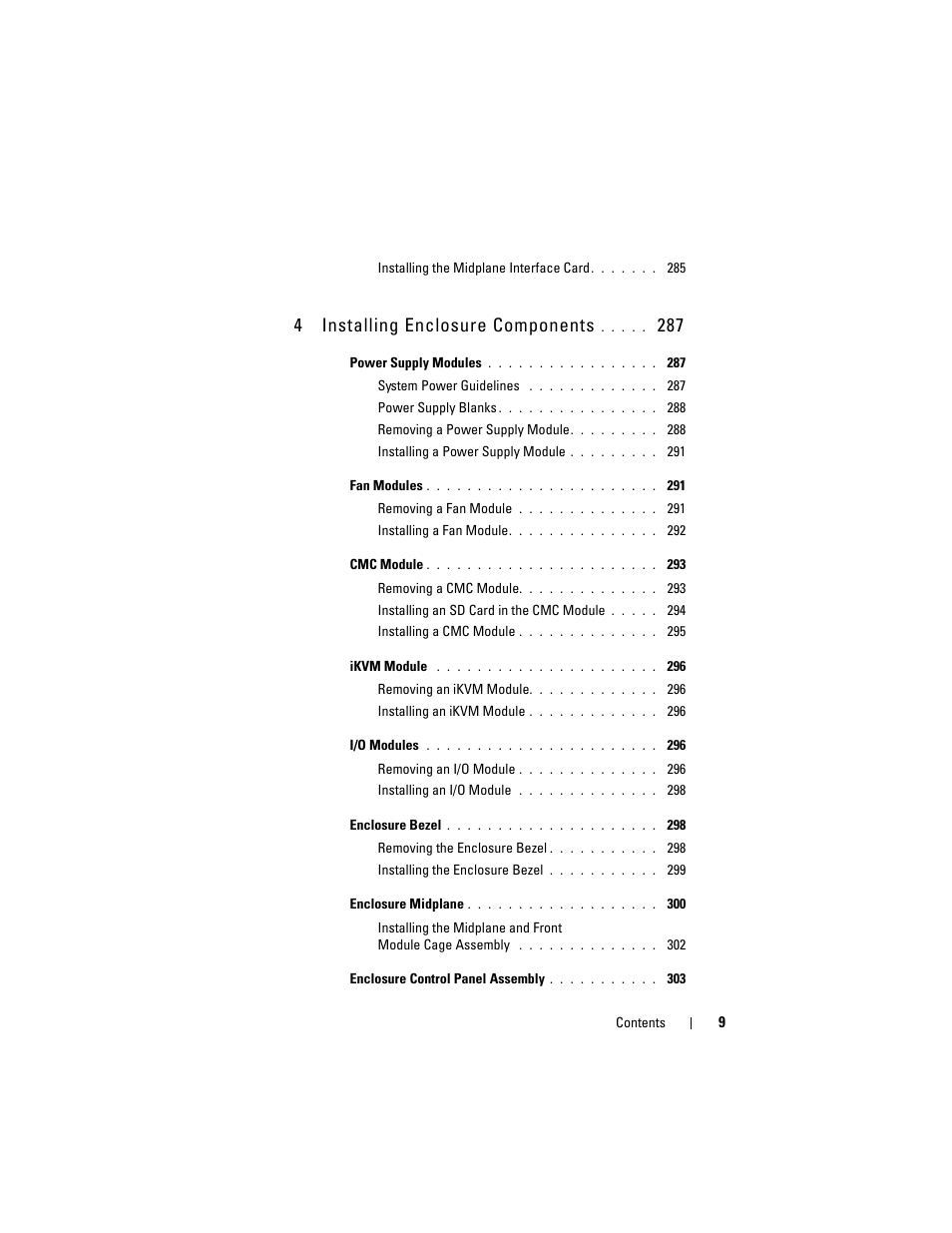 4 installing enclosure components | Dell PowerEdge M710 User Manual | Page 9 / 368