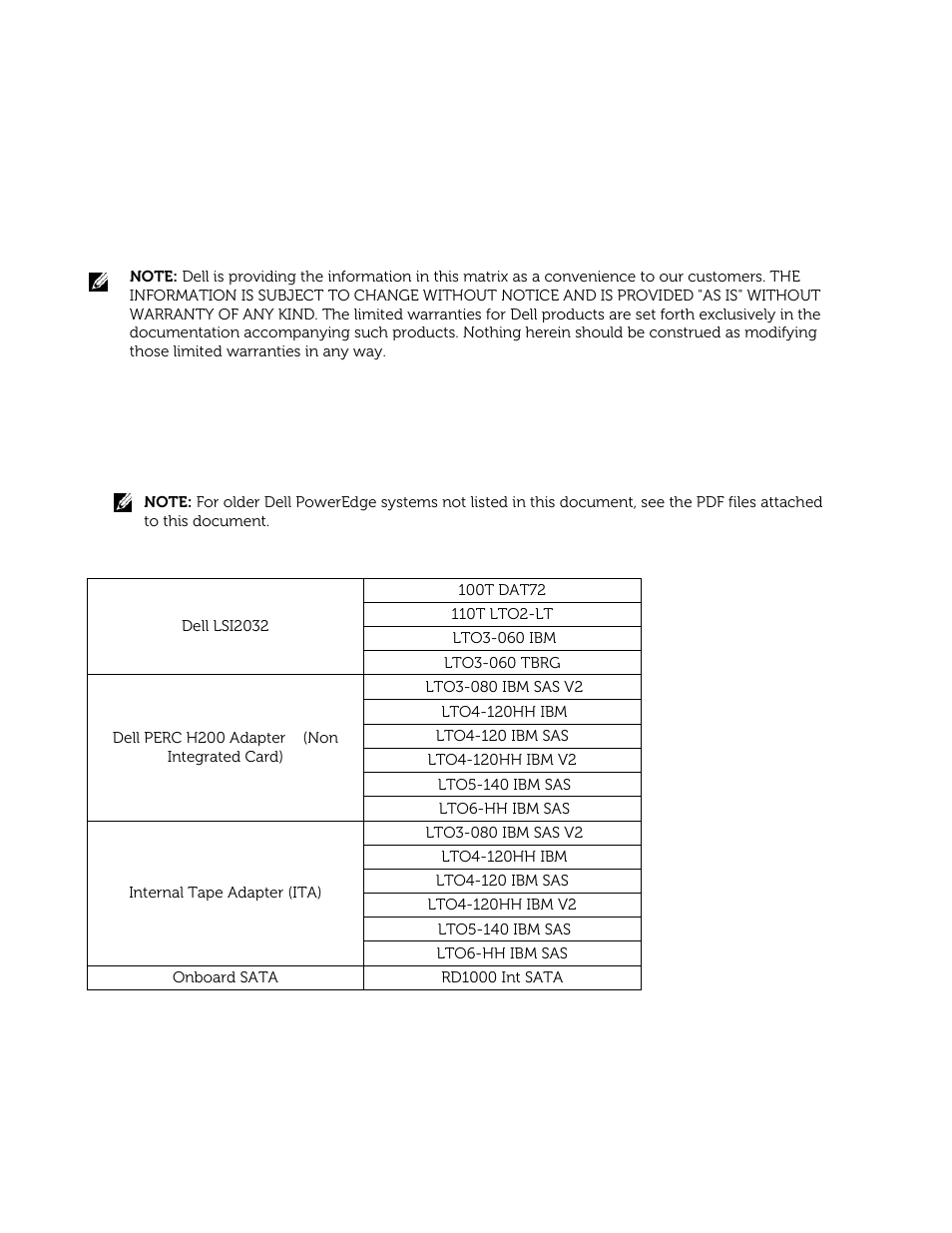Overview, Dell powervault tape/poweredge compatibility | Dell PowerVault 122T SDLT 320 (Autoloader) User Manual | Page 5 / 49