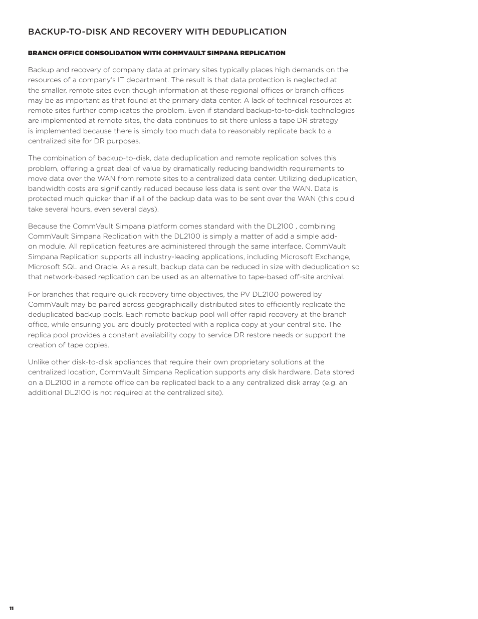 Backup-to-disk and recovery with deduplication | Dell PowerVault DL2200 CommVault User Manual | Page 11 / 13