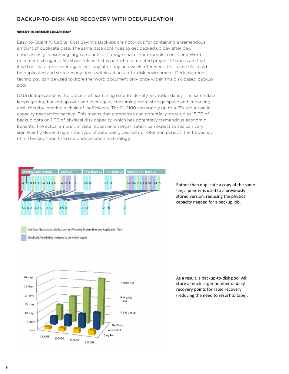 Backup-to-disk and recovery with deduplication | Dell PowerVault DL2200 CommVault User Manual | Page 6 / 13