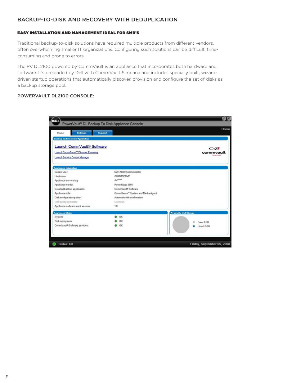 Backup-to-disk and recovery with deduplication | Dell PowerVault DL2200 CommVault User Manual | Page 7 / 13