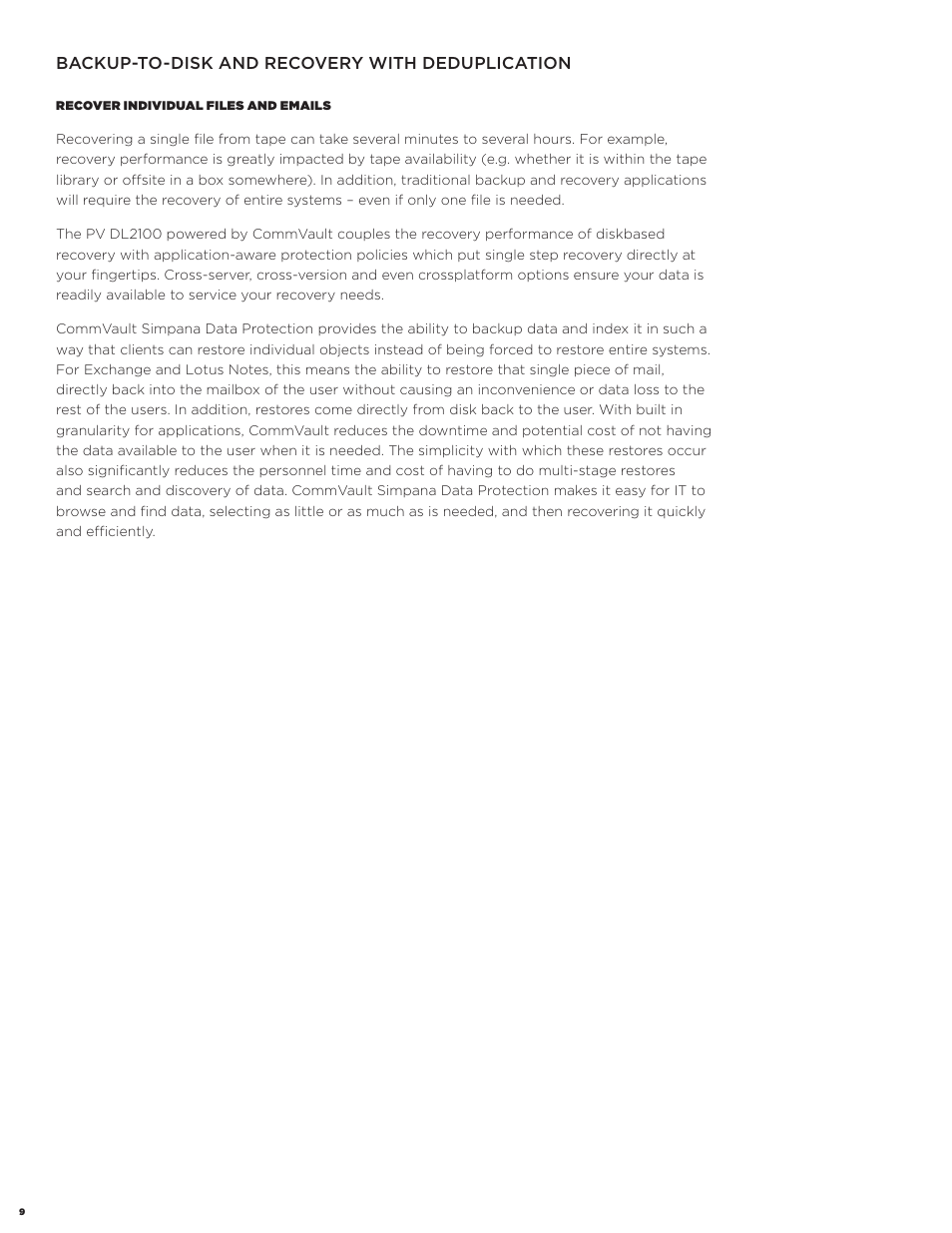 Backup-to-disk and recovery with deduplication | Dell PowerVault DL2200 CommVault User Manual | Page 9 / 13