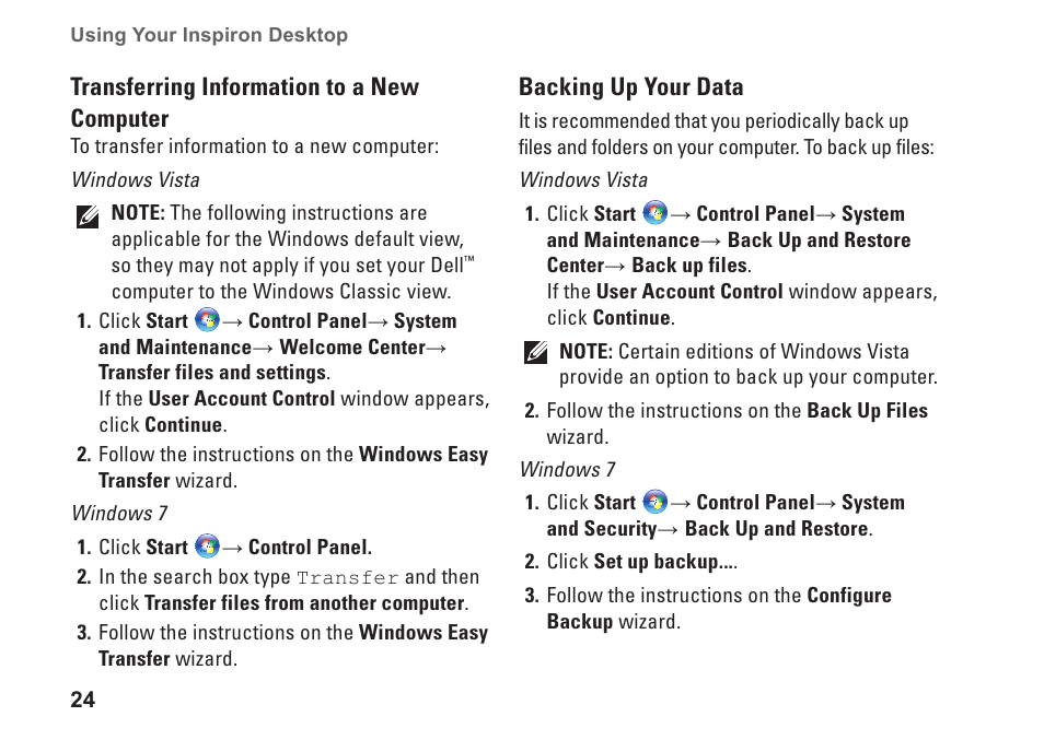 Dell Inspiron 580s (Late 2009) User Manual | Page 26 / 72