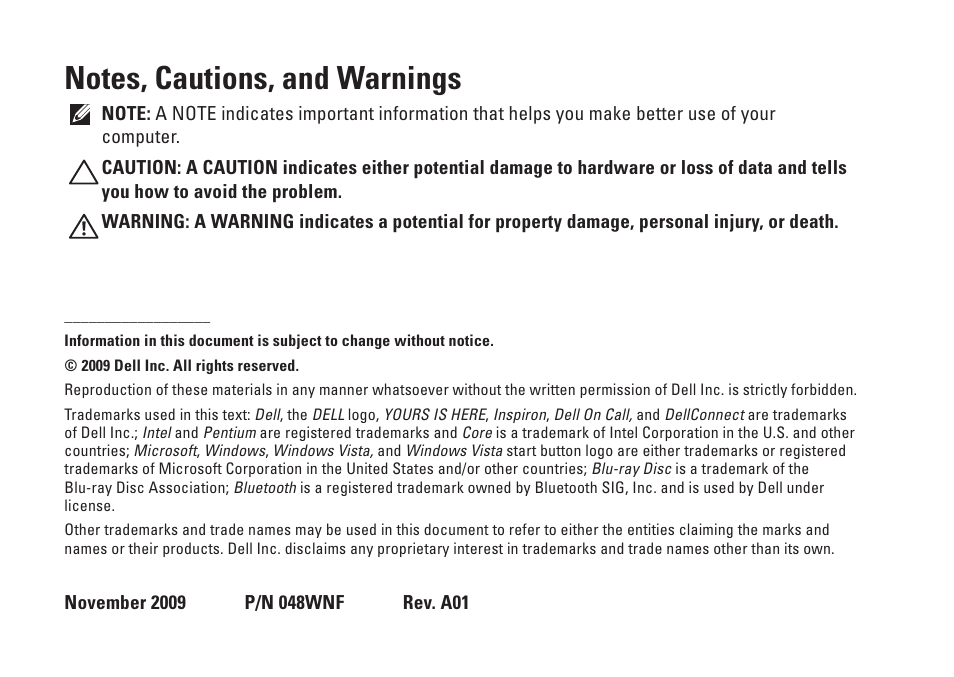 Dell Inspiron 580s (Late 2009) User Manual | Page 4 / 72