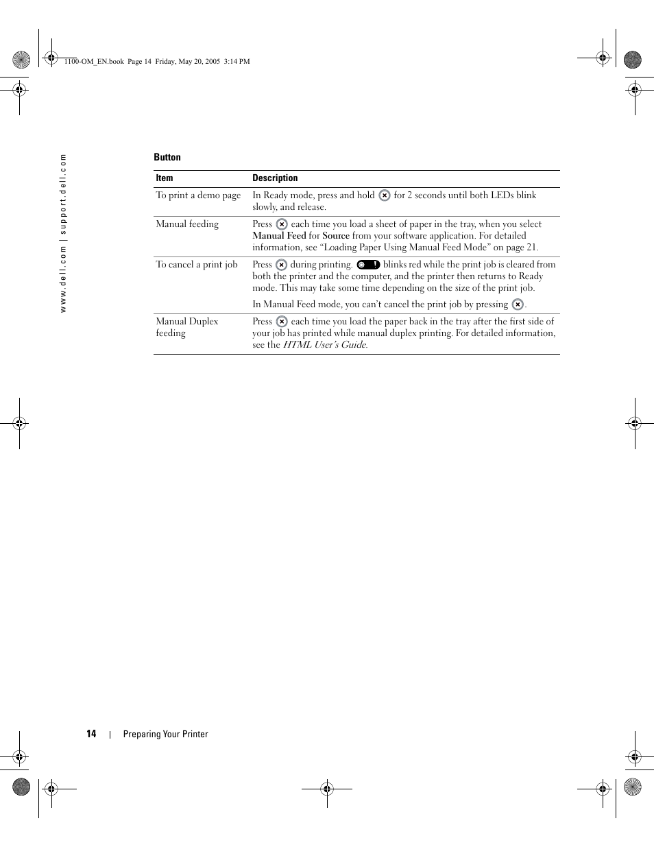 Dell 1100 Laser Mono Printer User Manual | Page 22 / 95