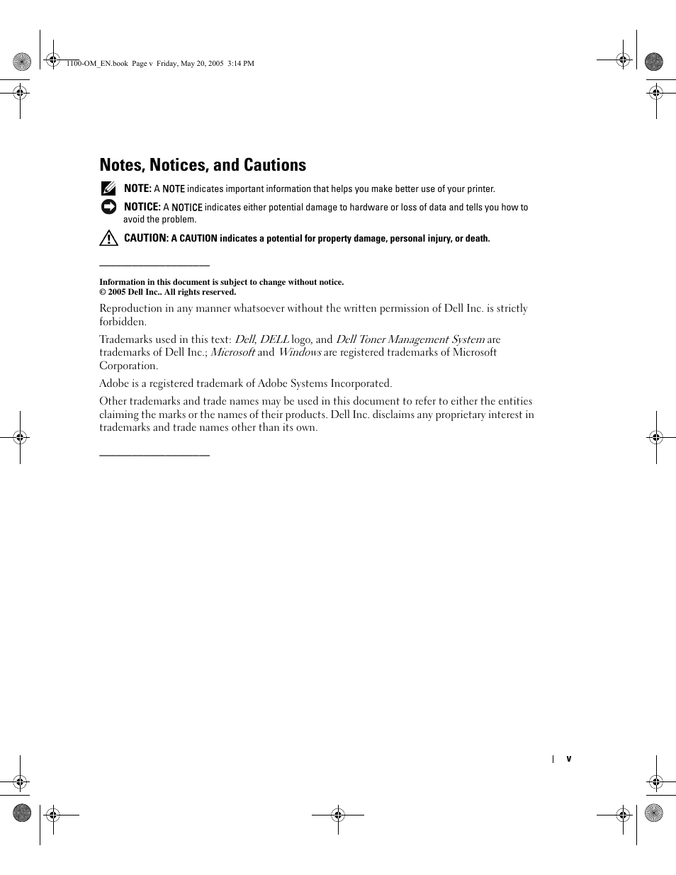 Dell 1100 Laser Mono Printer User Manual | Page 5 / 95