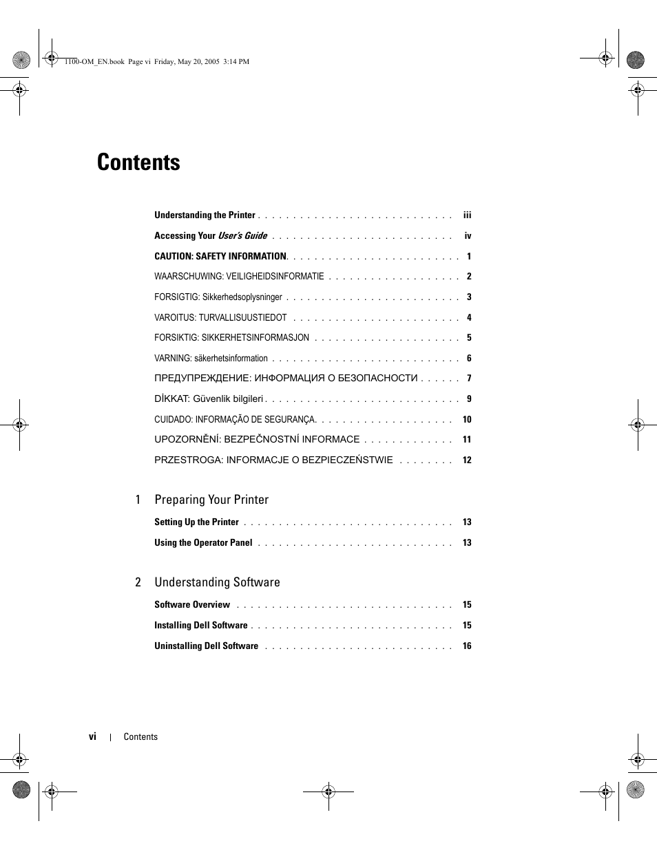 Dell 1100 Laser Mono Printer User Manual | Page 6 / 95