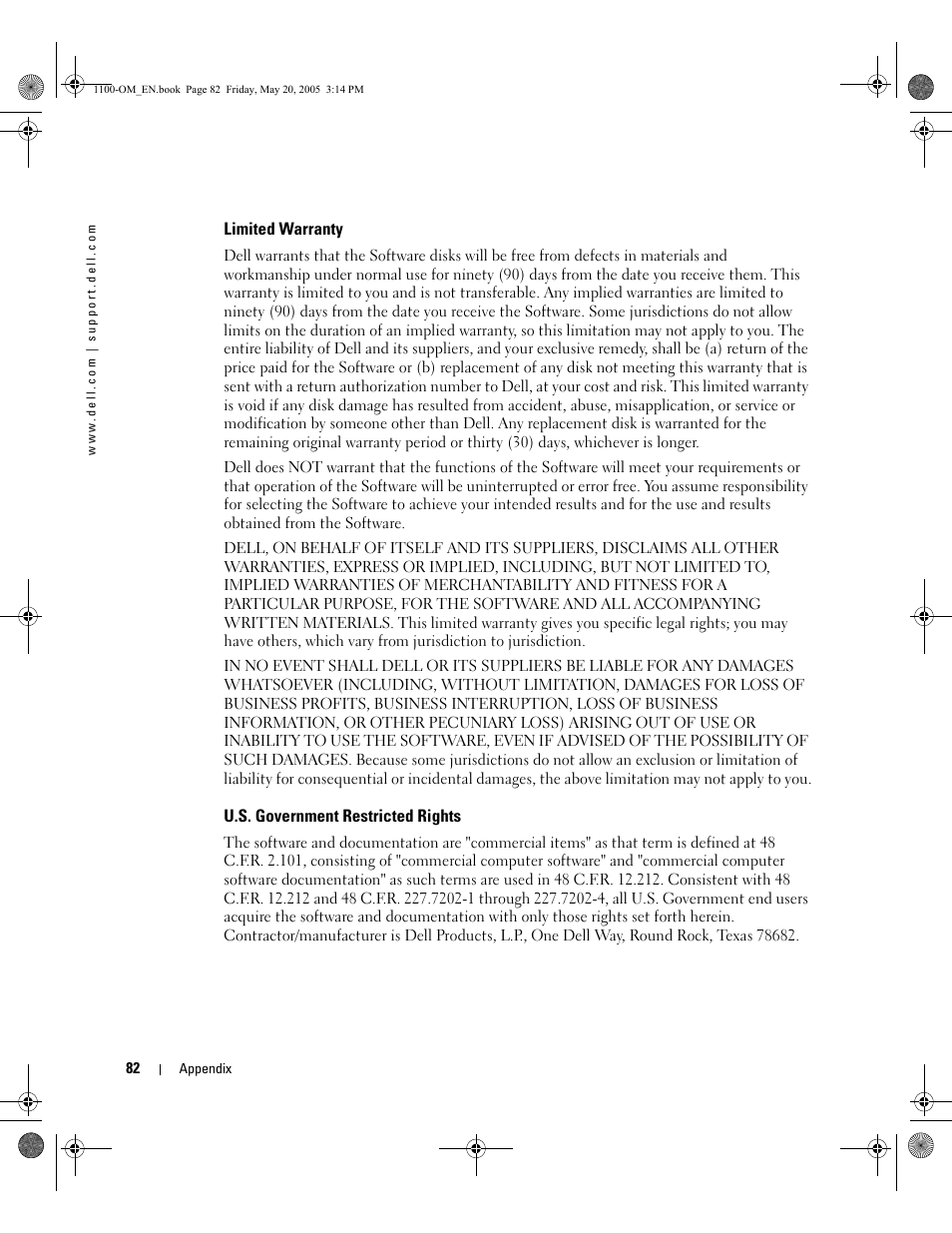 Dell 1100 Laser Mono Printer User Manual | Page 90 / 95