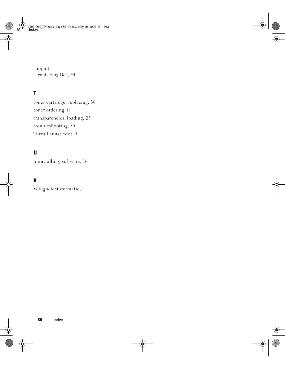 Dell 1100 Laser Mono Printer User Manual | Page 94 / 95