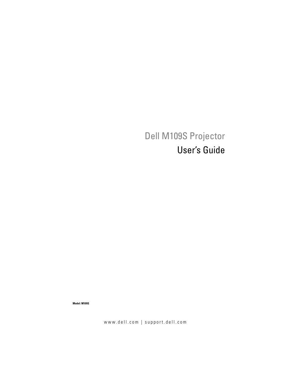 Dell M109S Projector User Manual | 34 pages