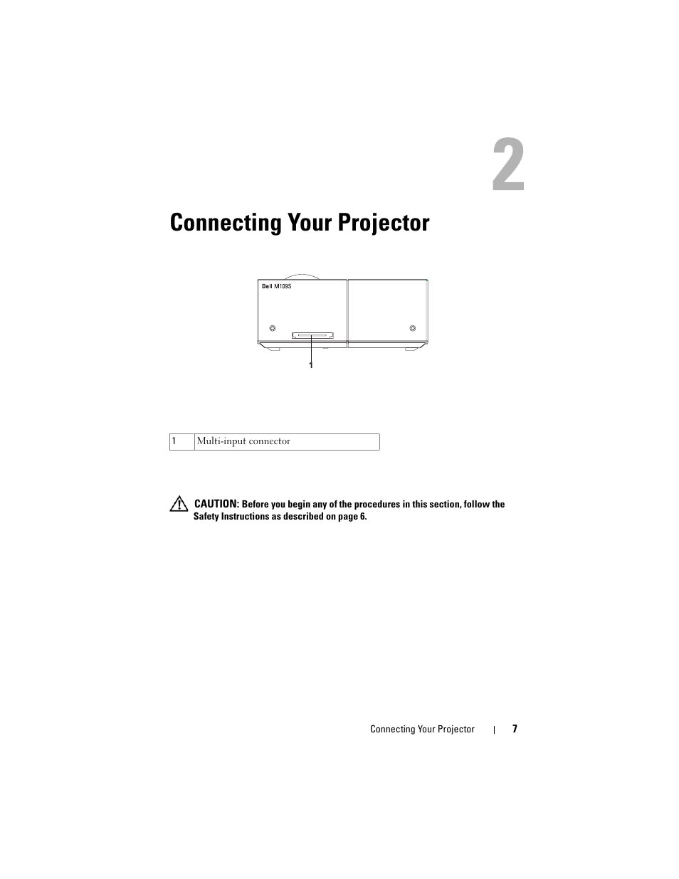 Connecting your projector | Dell M109S Projector User Manual | Page 7 / 34