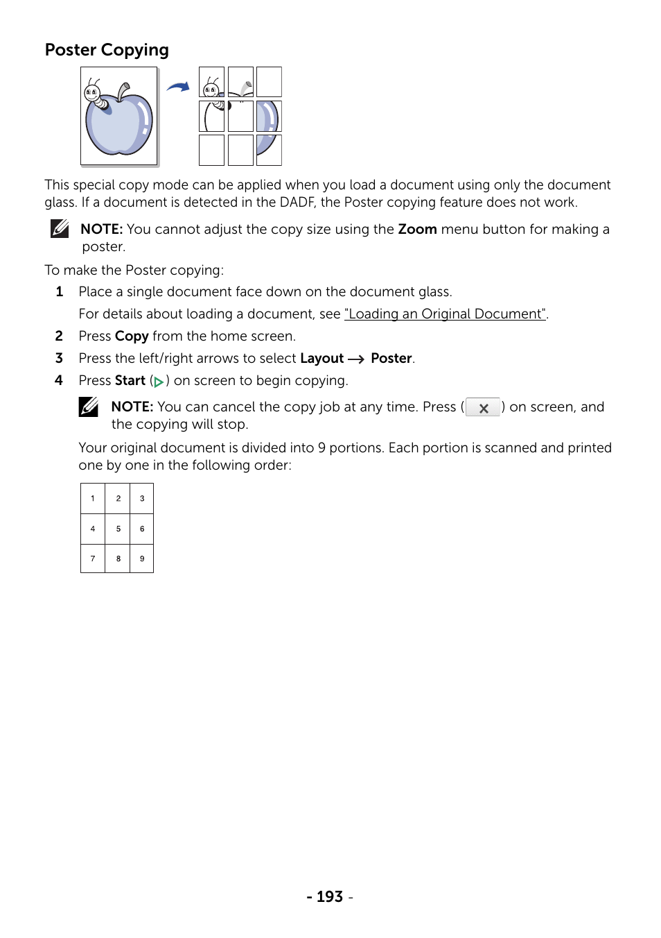 Poster copying | Dell B2375dfw Mono Multifunction Printer User Manual | Page 194 / 359